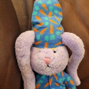 Manhattan toy rabbit in pajamas plush. Purple bunny in carrot pajamas wi…